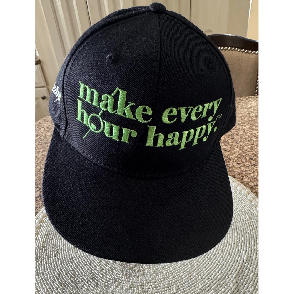 Buzzbox Hat Otto Cap Black Green Make Every Hour Happy Promotional